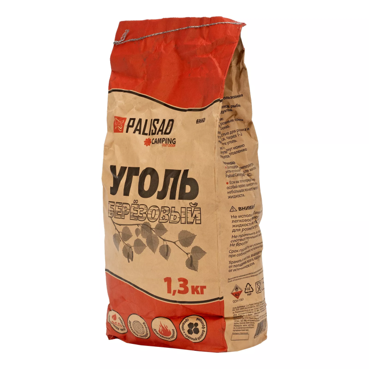 Уголь берёзовый, 1.3 кг Россия Camping Palisad 69660 купить в Муравленко