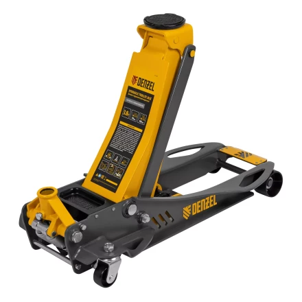 Домкрат гидравлический подкатной Denzel 51251, 3,8 т, 110-580 мм, быстрый подъем, низкий подхват, проф. купить в Муравленко