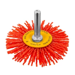 Щетка для дрели Denzel, 65 мм, Плоская, со шпилькой, нейлоновая щетина, 74433