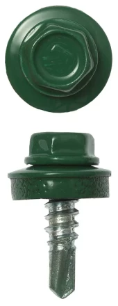 Саморезы ЗУБР &quot;ПРОФЕССИОНАЛ&quot; окраш., RAL 6002 зелен. лист, для крепл. кров. матер. к металл. констр., 5.5x19мм, 2500шт 4-300310-55-019-6002 купить в Муравленко