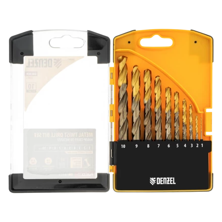 Набор сверл по металлу Denzel 723006, 1,5-6,5мм, Р6М5К8-TiN, Golden Tip, 13 шт купить в Муравленко