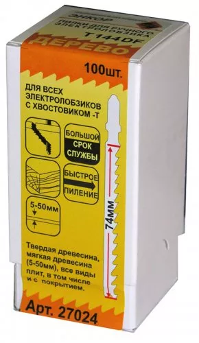 Пилка для электролобзика T144 DF BiM 1шт/100 Энкор 27024 купить в Муравленко