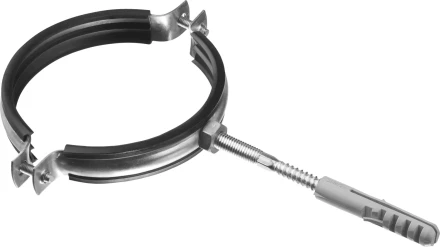 ЗУБР &quot;МАСТЕР&quot;. Хомут трубный с гайкой, оцинкованный, в комплекте с сантехнической шпилькой и дюбелем, 4&quot;, 1шт 37866-108-116 купить в Муравленко