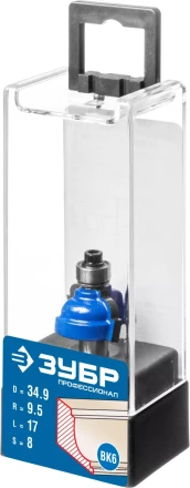 ЗУБР 34.9 x 19 мм, радиус 9.5 мм, фреза кромочная калевочная №7, Профессионал (28709-34.9) купить в Муравленко