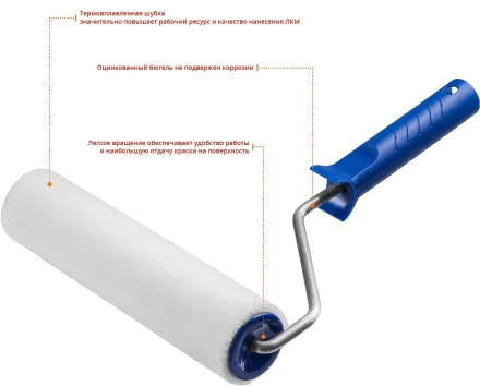 ЗУБР ВЕЛЮР, 8 х 240 мм, бюгель 8 мм, ворс 4 мм, 50% акрил, 50% шерсть, для лаков и эмалей, малярный валик, Профессионал (03514-18) купить в Муравленко