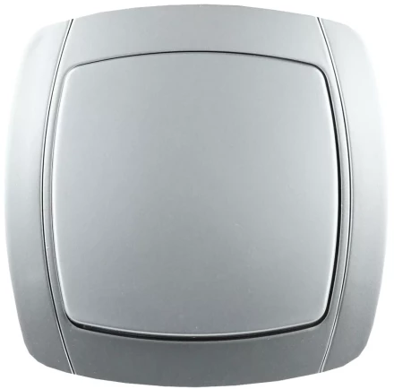 Выключатель СВЕТОЗАР &quot;АКЦЕНТ&quot; одноклавишный в сборе, цвет серебристый металлик, 10А/~250В SV-54230-SM купить в Муравленко