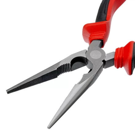 Длинногубцы прямые Matrix, 200 мм, хром-ванадий, двухкомпонентные рукоятки, 17311 купить в Муравленко