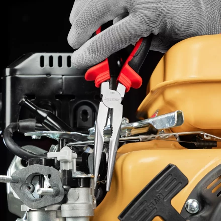 Длинногубцы прямые Matrix, 200 мм, хром-ванадий, двухкомпонентные рукоятки, 17311 купить в Муравленко