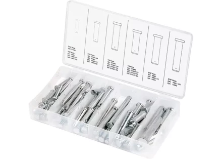 Набор штифтов с головкой и отверстием под шплинт 60 предметов СИБРТЕХ 47612 купить в Муравленко