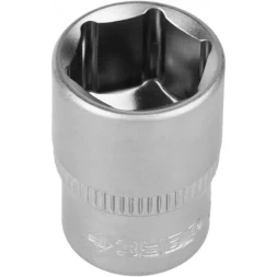 Головка торцовая ЗУБР "МАСТЕР" (1/4"), Cr-V, FLANK, хроматированное покрытие, 12мм 27715-12