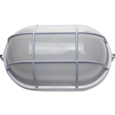 Светильник уличный СВЕТОЗАР влагозащищенный с решеткой, овал, цвет белый, 100Вт SV-57207-W купить в Муравленко