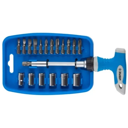 Отвертка ЗУБР &quot;МАСТЕР&quot; реверсивная, пистолетная двухкомпонентная рукоятка, 21 предмет 25411-H21 купить в Муравленко