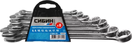 Набор СИБИН: Ключи комбинированные гаечные, белый цинк, 6-19мм, 8шт 27089-H8 купить в Муравленко
