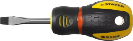 Отвертка STAYER &quot;PROFESSIONAL&quot; &quot;PROTech&quot;, двухкомп рукоятка, намагниченная, Cr-Mo, SL5,5x38мм 25131-05-38_z02 купить в Муравленко
