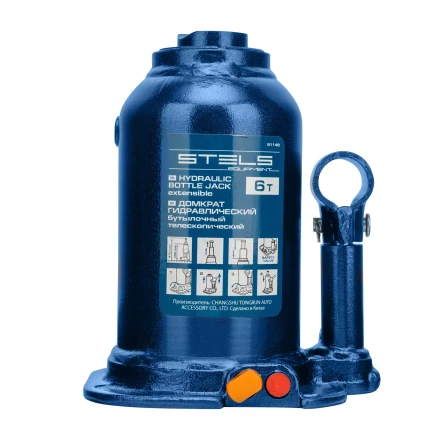 Домкрат гидравлический бутылочный телескопический Stels 51149, 6 т, подъем 180-410 мм 51149 купить в Муравленко