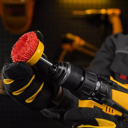 Щетка для дрели Denzel, 65 мм, Чашка, со шпилькой, нейлоновая щетина, 74435 купить в Муравленко