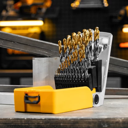 Набор сверл по металлу Denzel 723009, 1-13 мм, Р6М5-TiN, Golden Tip, 25 шт купить в Муравленко