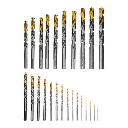 Набор сверл по металлу Denzel 723009, 1-13 мм, Р6М5-TiN, Golden Tip, 25 шт купить в Муравленко