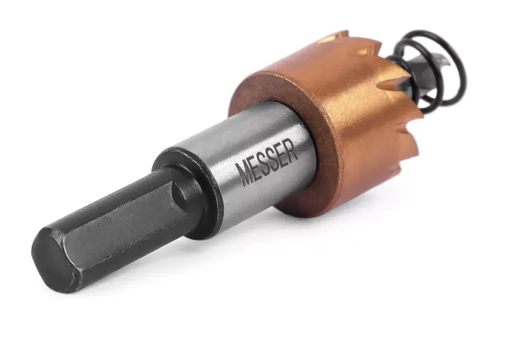 HSS-TiN коронка MESSER  18мм с центр. сверлом и толкающей пружиной для  лист. материала  до 2 мм ц/х купить в Муравленко