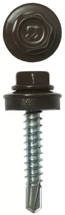 Саморезы ЗУБР окраш., RAL 8028 земел.-коричн., для крепл. кров. матер. к дерев. обреш., 4.8х29мм, 2500шт 4-300310-48-029-8028 купить в Муравленко