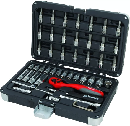 Набор инструмента, 1/4&quot;, Cr-V, S2, усиленный кейс, 47 предм  MATRIX PROFESSIONAL 13550 купить в Муравленко