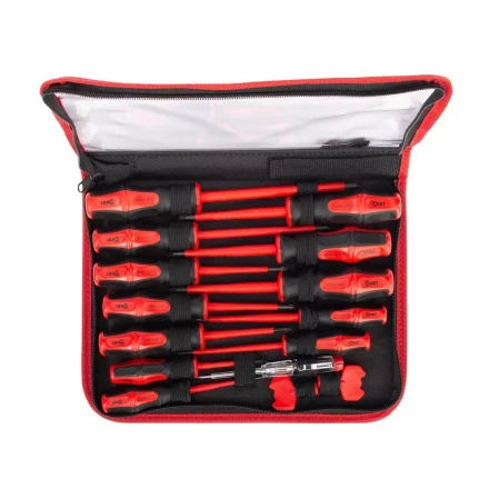 Набор диэлектрических отверток КВТ VDE НИО-15, профиль SL, PH, PZ, PZ/FL и ключи для электрошкафов, 15 предметов (103015) купить в Муравленко