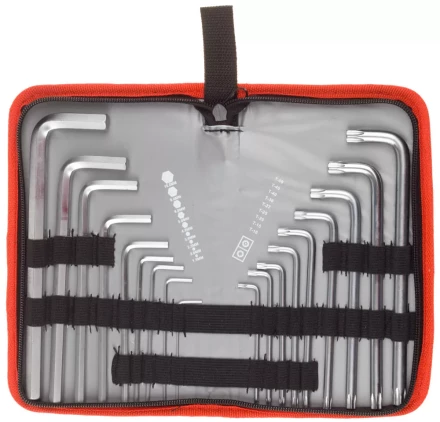 Набор ключей имбусовых ЗУБР &quot;МАСТЕР&quot;Cr-V,нейлон чехол,HEX 1,5-10 мм длинные 9 шт,TORX Т10-Т50  длинные 9 шт 27463-H18 купить в Муравленко