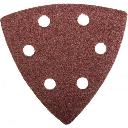 Треугольник шлифовальный ЗУБР &quot;МАСТЕР&quot; универсальный на велкро основе, 6 отверстий, Р80, 93х93х93мм, 5шт 35583-080 купить в Муравленко