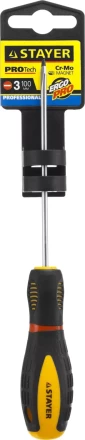 Отвертка STAYER &quot;PROFI&quot; &quot;PROTech&quot;, двухкомп рукоятка, намагниченная, Cr-Mo, SL3,0x100мм 25131-03-10_z02 купить в Муравленко