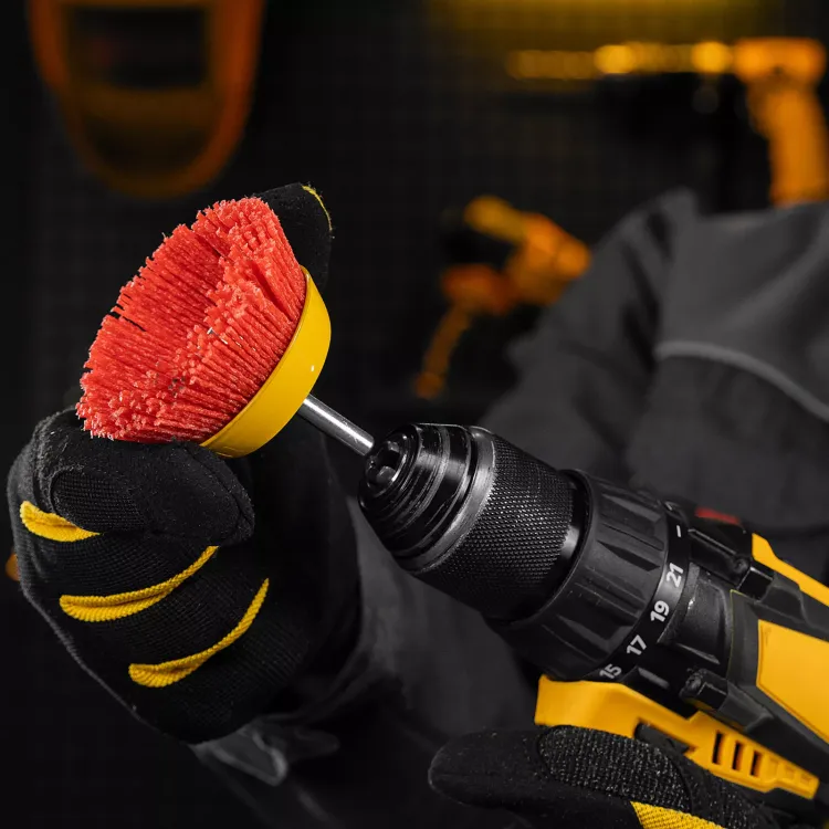 Щетка для дрели, 75 мм, Чашка, со шпилькой, нейлоновая щетина Denzel 74436 купить в Муравленко