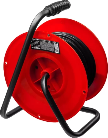 Удлинитель на катушке &quot;ПВС 307&quot;, 40 м, 2500 Вт, 4 гнезда, ПВС 3х0,75 кв мм, ЗУБР 55083-40 купить в Муравленко