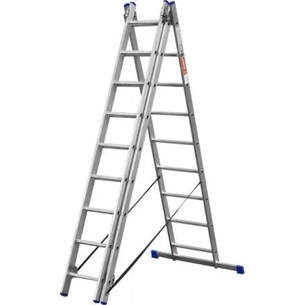 Лестница ЗУБР универсальная, трехсекционная со стабилизатором, 9 ступеней 38831-09 купить в Муравленко