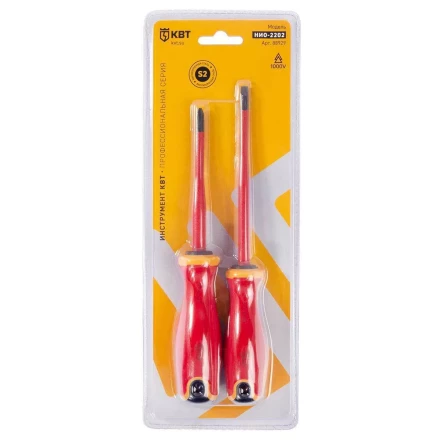 Набор диэлектрических отверток КВТ SLIM VDE НИО-2202 сталь S2, профиль SL, PH, 2 шт. (88929) купить в Муравленко