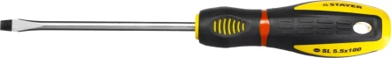 Отвертка STAYER &quot;PROFI&quot; &quot;PROTech&quot;, двухкомп рукоятка, намагниченная, Cr-Mo, SL5,5x100мм 25131-05-10_z02 купить в Муравленко