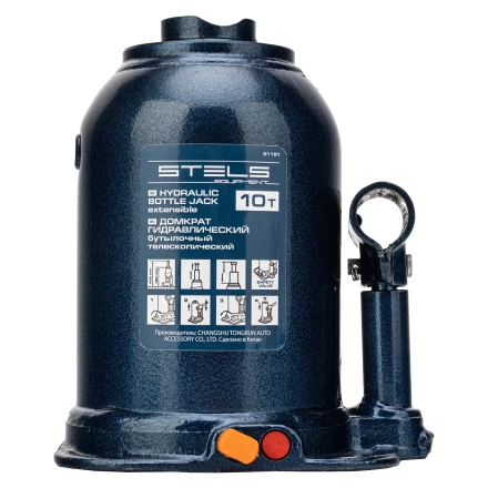 Домкрат гидравлический бутылочный телескопический Stels 51151, 10 т, подъем 180-430 мм купить в Муравленко