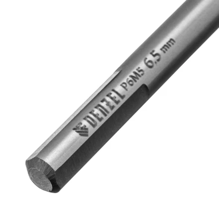 Сверло спиральное по металлу Denzel 6,5 x 93мм, Р6М5, Golden Tip, многогранная заточка, 718279 купить в Муравленко
