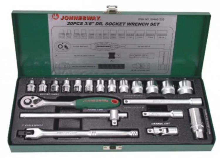 Набор головок торцевых 3/8"DR 6-23мм 20предметов S04Н3120S Jonnesway 47201 купить в Муравленко