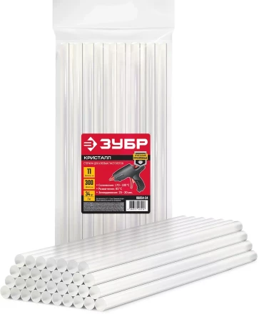 ЗУБР 11 х 300 мм, 34 шт, прозрачные универсальные клеевые стержни (06854-34) купить в Муравленко