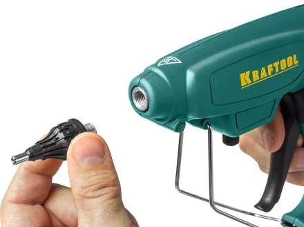 Пистолет клеевой (термоклеящий) &quot;PRO&quot;, KRAFTOOL 06843-300-12, электр, двухкомп корпус, регулятор темп, выход клея 1,5 кг/час, d=12мм, 300Вт 06843-300-12 купить в Муравленко