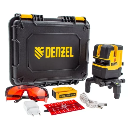 Лазерный уровень LX 05 Red, 20 м, 635 нм, аккумулятор Li 5200 mAh, резьба 5/8&quot; Denzel 35071 купить в Муравленко