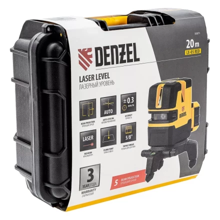 Лазерный уровень LX 05 Red, 20 м, 635 нм, аккумулятор Li 5200 mAh, резьба 5/8&quot; Denzel 35071 купить в Муравленко